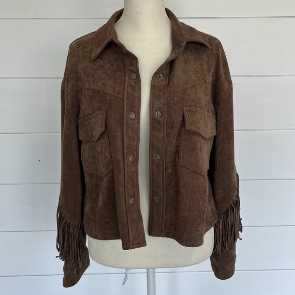 Blank NYC Jackets & Blazers - Blank NYC COSMIC FAUX SUEDE JACKET Hot Cocoa Size XSmall.